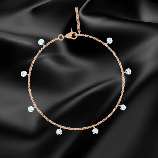 Pure_925_Silver_Anklet_for_Women_|_Rose_Gold_Dangling_Zircon_Queen_Anklet