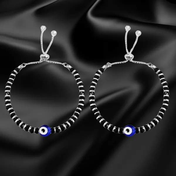 Pack_of_2_925_Silver_Bracelet_for_Women_|_Evil_Eye_Nazariya_With_Black_Crystals_Bracelet
