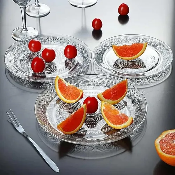 Premium_Glass_Serving_Plate_With_Elegant_Embossed_Design_Perfect_For_Dining,_Parties_And_Decorative_Displays