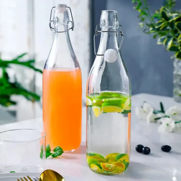 Set_Of_2_Glass_Water_Bottle_With_Flip_Top_Cap_For_Water,_Juices_|_Leak-Proof_|_1000_Ml_|_Transparent