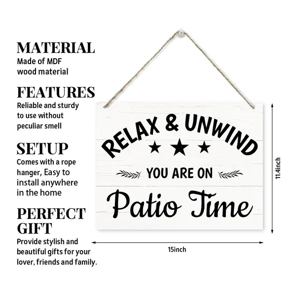Multicolor_Inspirational_Wood_Sign,_Relax_Unwind_You'Re_On_Patio_Time_Sign,_Rustic_Hanging_Wooden_Plaque_Sign,_Beach_House_Decor,_Outdoor_Patio_Decor,_Farmhouse_Decor_|_For_Home_Bar_Porch,_Backyard_Decor