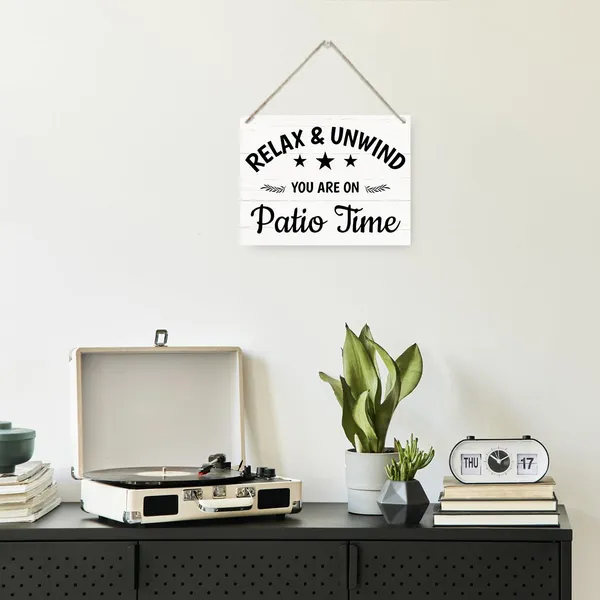 Multicolor_Inspirational_Wood_Sign,_Relax_Unwind_You'Re_On_Patio_Time_Sign,_Rustic_Hanging_Wooden_Plaque_Sign,_Beach_House_Decor,_Outdoor_Patio_Decor,_Farmhouse_Decor_|_For_Home_Bar_Porch,_Backyard_Decor