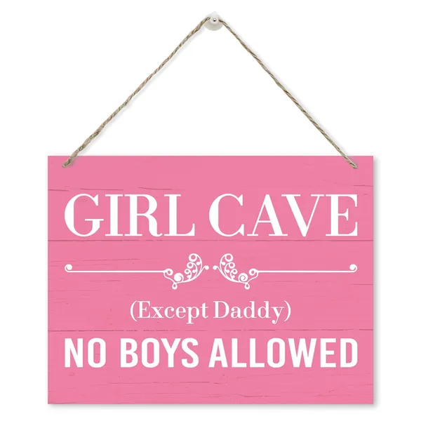 Multicolor_Funny_Wood_Sign,_Girl_Cave_Sign,_No_Boys_Allowed_Sign,_Rustic_Hanging_Wooden_Plaque_Sign,_Girls_Room_Dorm_Door_Sign,_Daughter_Bedroom_Wall_Decor_Art,_Decor_|_For_Baby_Girls_Nursery_Room