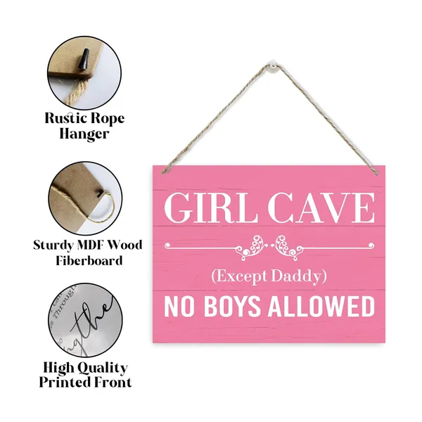 Multicolor_Funny_Wood_Sign,_Girl_Cave_Sign,_No_Boys_Allowed_Sign,_Rustic_Hanging_Wooden_Plaque_Sign,_Girls_Room_Dorm_Door_Sign,_Daughter_Bedroom_Wall_Decor_Art,_Decor_|_For_Baby_Girls_Nursery_Room