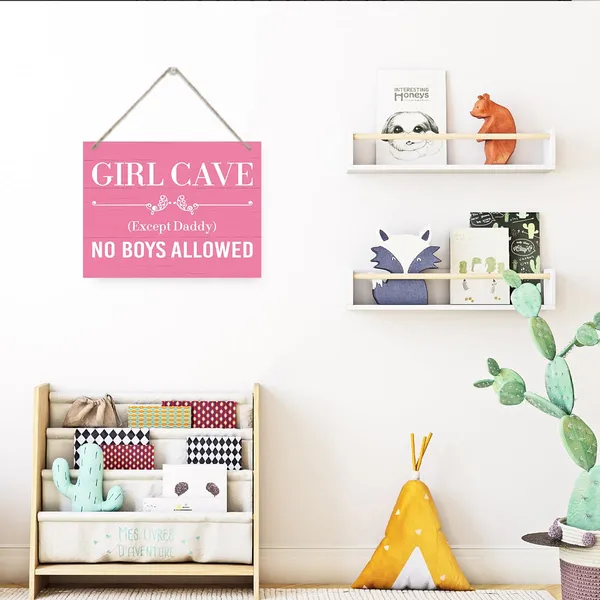 Multicolor_Funny_Wood_Sign,_Girl_Cave_Sign,_No_Boys_Allowed_Sign,_Rustic_Hanging_Wooden_Plaque_Sign,_Girls_Room_Dorm_Door_Sign,_Daughter_Bedroom_Wall_Decor_Art,_Decor_|_For_Baby_Girls_Nursery_Room