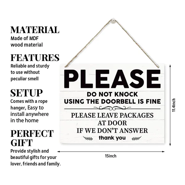 Multicolor_Rustic_Door_Sign,_Please_Do_Not_Knock_Sign,_Leave_Package_At_Door_Sign,_Rustic_Hanging_Wooden_Plaque_Sign,_Door_Gate_Hanger,_Instruction_Sign_|_For_Home_Porch_Decor,_Farmhouse_Plaque_With_Hanging_Rope