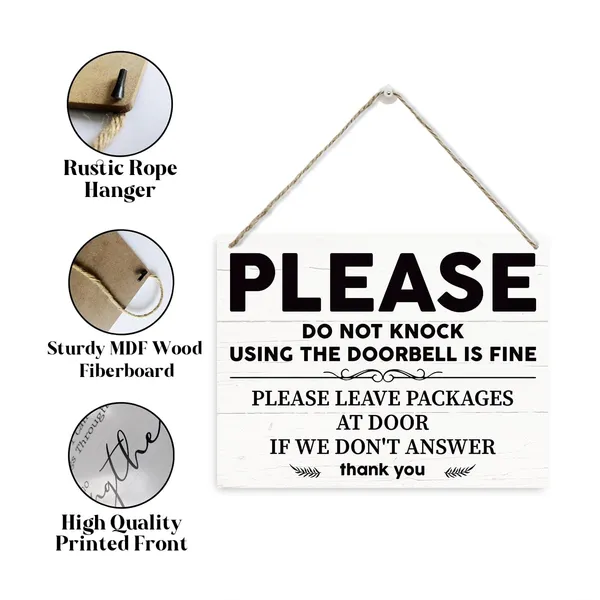 Multicolor_Rustic_Door_Sign,_Please_Do_Not_Knock_Sign,_Leave_Package_At_Door_Sign,_Rustic_Hanging_Wooden_Plaque_Sign,_Door_Gate_Hanger,_Instruction_Sign_|_For_Home_Porch_Decor,_Farmhouse_Plaque_With_Hanging_Rope