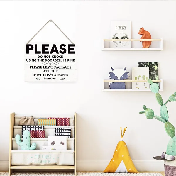 Multicolor_Rustic_Door_Sign,_Please_Do_Not_Knock_Sign,_Leave_Package_At_Door_Sign,_Rustic_Hanging_Wooden_Plaque_Sign,_Door_Gate_Hanger,_Instruction_Sign_|_For_Home_Porch_Decor,_Farmhouse_Plaque_With_Hanging_Rope