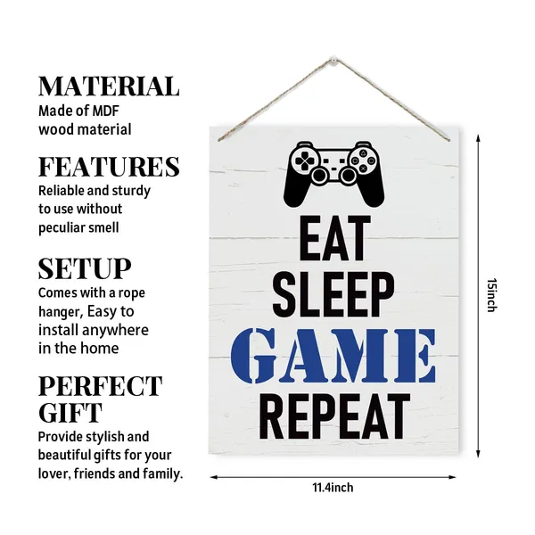 Multicolor_Game_Door_Sign,_Eat_Sleep_Game_Repeat_Sign,_Rustic_Hanging_Wooden_Plaque_Sign,_Funny_Novelty_Gaming_Room_Decor,_Boys_Bedroom_Playroom_Decor,_Wall_Decor_Art,_Gift_|_For_Him_Teen_Boy_Game_Lover