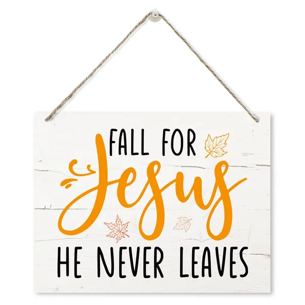 Multicolor_Fall_|_For_Jesus_He_Never_Leaves_Sign,_Fall_Decoration,_Rustic_Hanging_Wooden_Plaque_Sign,_Christian_Fall_Decor,_Autumn_Leaves_Decor,_Home_Decor_Accent,_Living_Room_Decor,_Front_Door_Decor