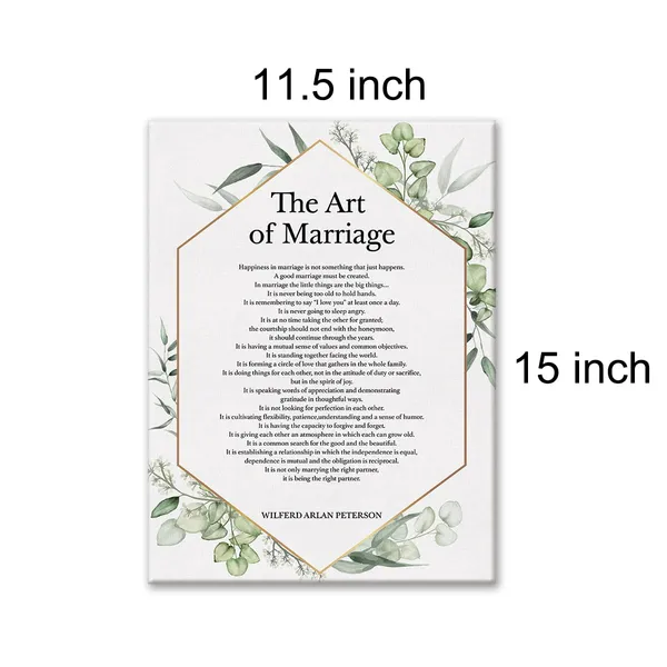 Multicolor_the_Art_of_Marriage_Poem_Print_Canvas_Wall_Art_Home_Decor_Happiness_in_Marriage_is_Not_Something_Painting_12_x_16_Canvas_Poster_Framed_Ready_to_Hang_Wedding_Engagement_Gift