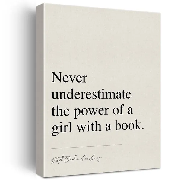 Multicolor_Inspirational_Literary_Quote_Print_Canvas_Wall_Art_Home_Office_Decor_Never_Underestimate_the_Power_of_a_Girl_Painting_12x15_Canvas_Poster_Framed_Ready_to_Hang