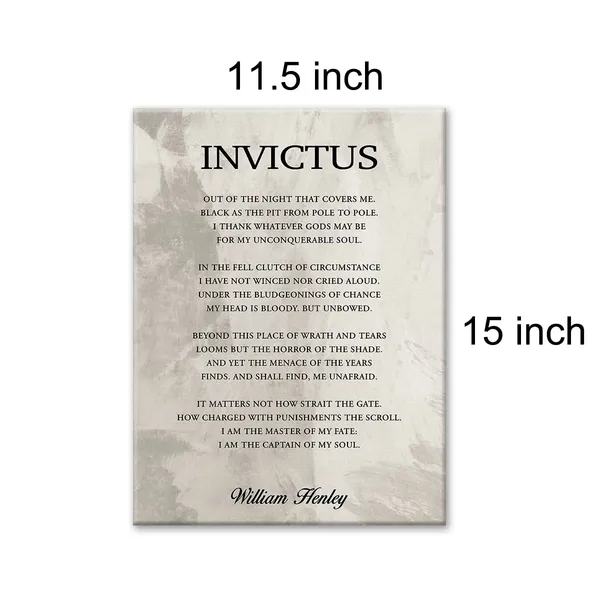 Multicolor_Inspirational_Invictus_Poem_Print_Canvas_Wall_Art_Home_Office_Dorm_Decor_Retro_Motivational_Literature_Poetry_Painting_12x15_Canvas_Poster_Framed_Ready_to_Hang