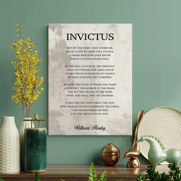 Multicolor_Inspirational_Invictus_Poem_Print_Canvas_Wall_Art_Home_Office_Dorm_Decor_Retro_Motivational_Literature_Poetry_Painting_12x15_Canvas_Poster_Framed_Ready_to_Hang