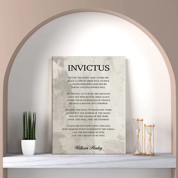 Multicolor_Inspirational_Invictus_Poem_Print_Canvas_Wall_Art_Home_Office_Dorm_Decor_Retro_Motivational_Literature_Poetry_Painting_12x15_Canvas_Poster_Framed_Ready_to_Hang