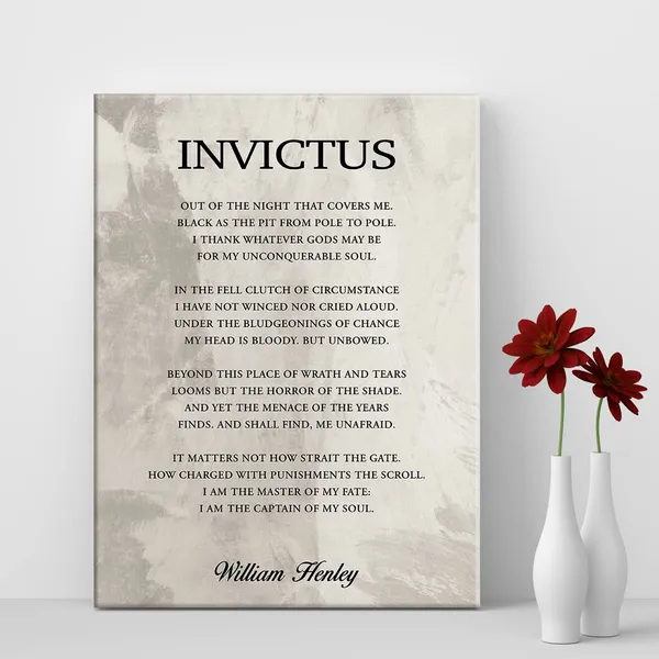 Multicolor_Inspirational_Invictus_Poem_Print_Canvas_Wall_Art_Home_Office_Dorm_Decor_Retro_Motivational_Literature_Poetry_Painting_12x15_Canvas_Poster_Framed_Ready_to_Hang