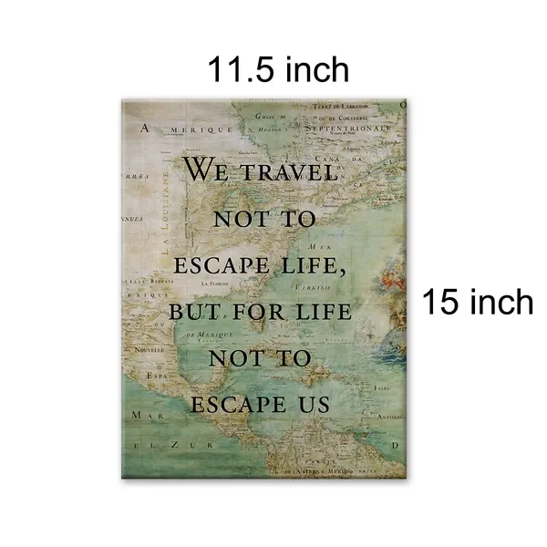 Multicolor_Retro_Style_Inspirational_Travel_Quote_Print_Canvas_Wall_Art_Home_Office_Decor_We_Travel_not_to_Escape_Life_Painting_12_x_16_Canvas_Poster_Framed_Ready_to_Hang