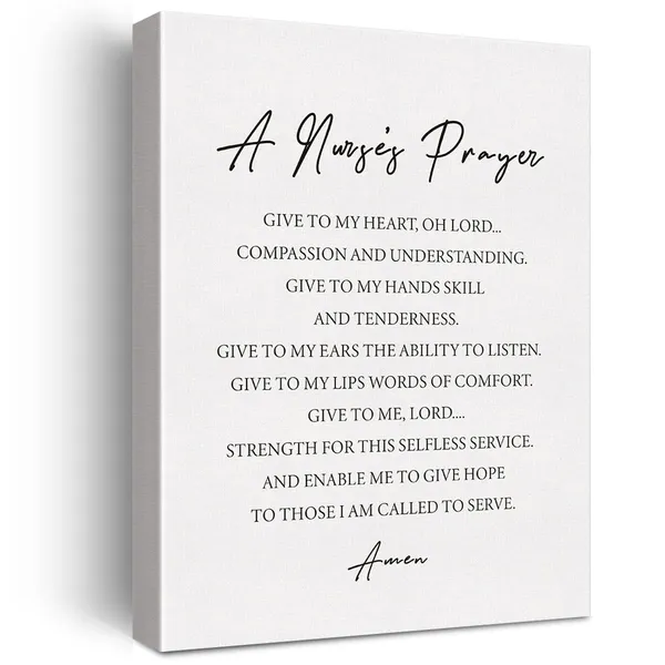 Multicolor_Nurse_Gift_Nurse's_Prayer_Print_Canvas_Wall_Art_Home_Office_Decor_Modern_Bible_Verse_Nurse_Painting_12_x_16_Canvas_Poster_Framed_Ready_to_Hang_Artwork