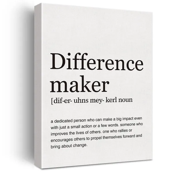 Multicolor_Difference_Maker_Definition_Print_Canvas_Wall_Art_Home_Office_Decor_Modern_Minimalist_Painting_12_x_16_Canvas_Teacher_Poster_Framed_Ready_to_Hang_Best_Friend_Gift