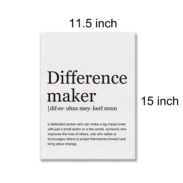 Multicolor_Difference_Maker_Definition_Print_Canvas_Wall_Art_Home_Office_Decor_Modern_Minimalist_Painting_12_x_16_Canvas_Teacher_Poster_Framed_Ready_to_Hang_Best_Friend_Gift