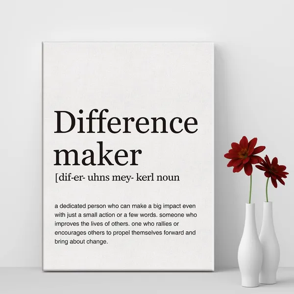 Multicolor_Difference_Maker_Definition_Print_Canvas_Wall_Art_Home_Office_Decor_Modern_Minimalist_Painting_12_x_16_Canvas_Teacher_Poster_Framed_Ready_to_Hang_Best_Friend_Gift