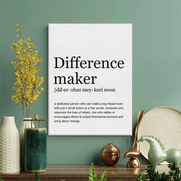 Multicolor_Difference_Maker_Definition_Print_Canvas_Wall_Art_Home_Office_Decor_Modern_Minimalist_Painting_12_x_16_Canvas_Teacher_Poster_Framed_Ready_to_Hang_Best_Friend_Gift