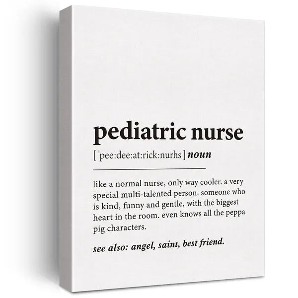 Multicolor_Nurse_Gift_Pediatric_Nurse_Definition_Print_Canvas_Wall_Art_Home_Office_Decor_Modern_Nursing_Nurse_Painting_12_x_16_Canvas_Poster_Framed_Ready_to_Hang_Artwork