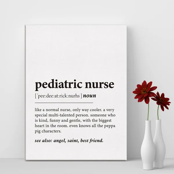 Multicolor_Nurse_Gift_Pediatric_Nurse_Definition_Print_Canvas_Wall_Art_Home_Office_Decor_Modern_Nursing_Nurse_Painting_12_x_16_Canvas_Poster_Framed_Ready_to_Hang_Artwork