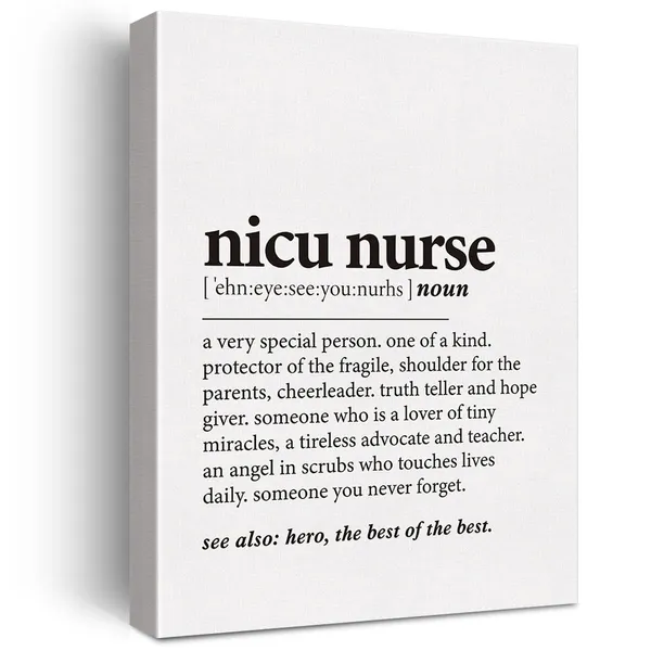 Multicolor_Nicu_Nurse_Gift_Nicu_Nurse_Definition_Print_Canvas_Wall_Art_Home_Office_Decor_Modern_Neonatal_ICU_Nurse_Painting_12_x_16_Canvas_Poster_Framed_Ready_to_Hang_Artwork