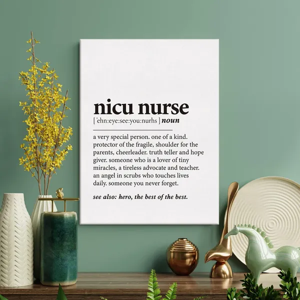 Multicolor_Nicu_Nurse_Gift_Nicu_Nurse_Definition_Print_Canvas_Wall_Art_Home_Office_Decor_Modern_Neonatal_ICU_Nurse_Painting_12_x_16_Canvas_Poster_Framed_Ready_to_Hang_Artwork