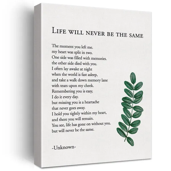 Multicolor_Memorial_Bereavement_Poem_the_Moment_You_Left_Me_Print_Canvas_Wall_Art_Home_Office_Decor_Remembrance_Poetry_Painting_12_x_16_Canvas_Poster_Framed_Ready_to_Hang