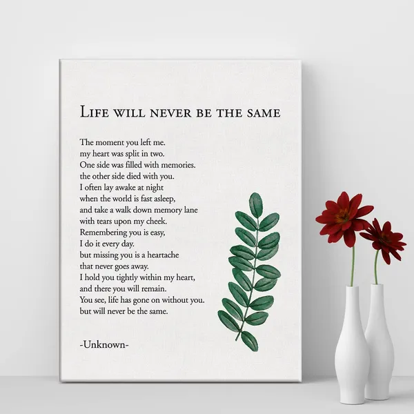 Multicolor_Memorial_Bereavement_Poem_the_Moment_You_Left_Me_Print_Canvas_Wall_Art_Home_Office_Decor_Remembrance_Poetry_Painting_12_x_16_Canvas_Poster_Framed_Ready_to_Hang