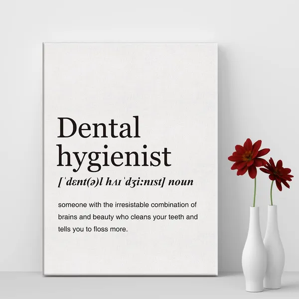 Multicolor_Dental_Hygienist_Definition_Print_Canvas_Wall_Art_Home_Office_Decor_Modern_Minimalist_Painting_12_x_16_Canvas_Poster_Framed_Ready_to_Hang_Dental_Hygienist_Sign