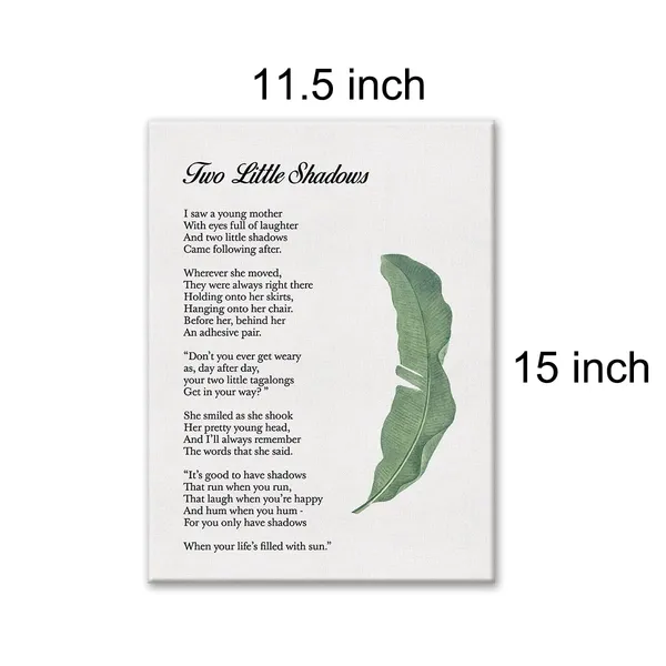 Multicolor_Two_Little_Shadows_Poem_Print_Canvas_Wall_Art_Home_Decor_I_Saw_a_Young_Mother_with_Eyes_Full_of_Laughter_Painting_12_x_16_Canvas_Poster_Framed_Ready_to_Hang_Mother_Gift