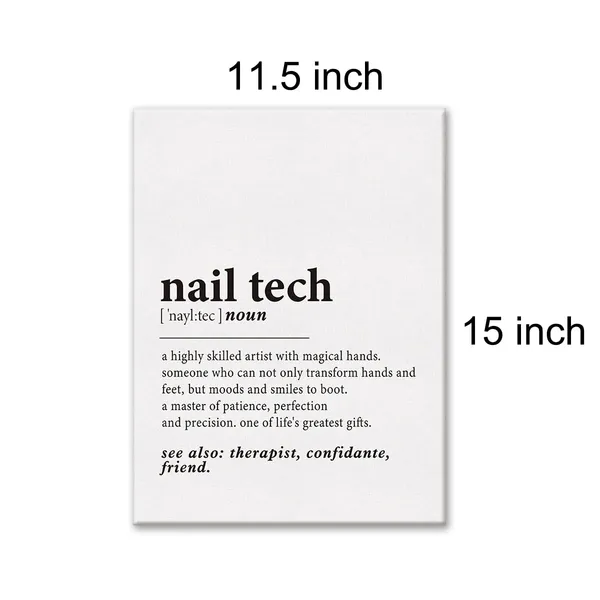 Multicolor_Nail_Tech_Definition_Print_Canvas_Wall_Art_Nail_Salon_Beauty_Room_Decor_Nail_Technician_Quote_Painting_12_x_16_Canvas_Poster_Framed_Ready_to_Hang_Dictionary_Nail_Artwork_Gift