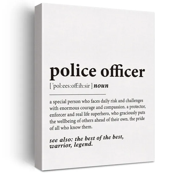 Multicolor_Police_Officer_Definition_Print_Canvas_Wall_Art_Police_Office_Decor_Modern_Police_Painting_12_x_16_Canvas_Poster_Framed_Ready_to_Hang_Dictionary_Artwork_Police_Officer_Gifts