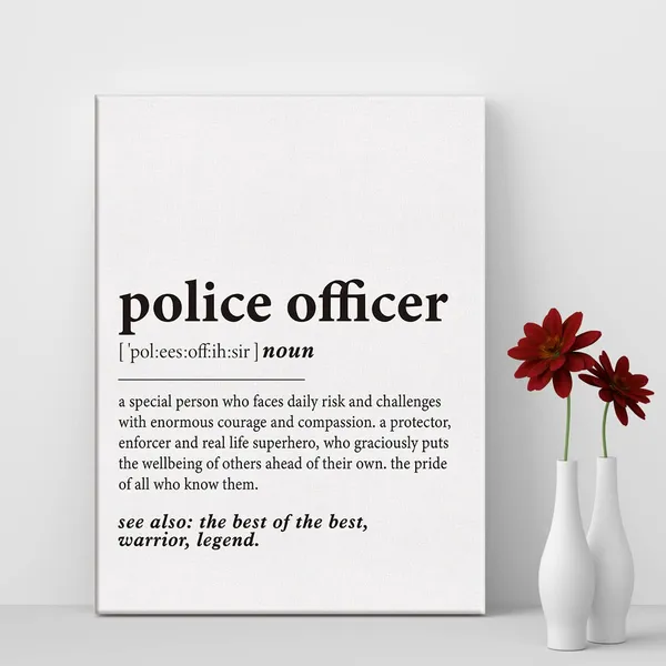 Multicolor_Police_Officer_Definition_Print_Canvas_Wall_Art_Police_Office_Decor_Modern_Police_Painting_12_x_16_Canvas_Poster_Framed_Ready_to_Hang_Dictionary_Artwork_Police_Officer_Gifts