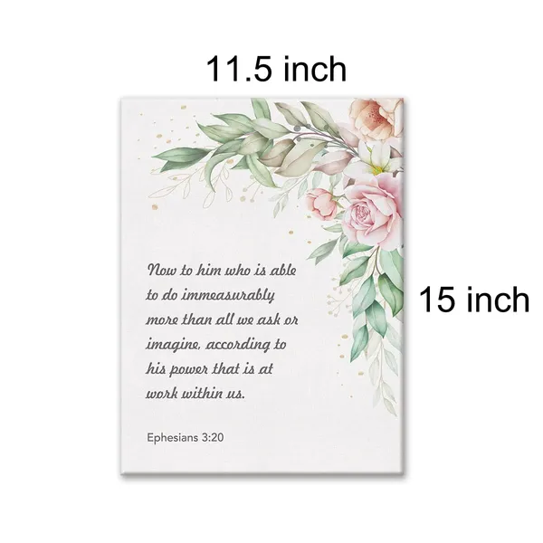 Multicolor_Ephesians_3:20_Sign_Bible_Verse_Canvas_Home_Wall_Art_Decor_Floral_Scripture_Painting_12x15_Poster_Framed_Ready_to_Hang