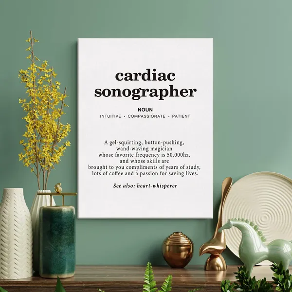 Multicolor_Cardiac_Sonographer_Definition_Print_Canvas_Wall_Art_Clinic_Office_Decor_Modern_Echocardiographer_Painting_12_x_16_Canvas_Poster_Framed_Ready_to_Hang_Artwork_Gift