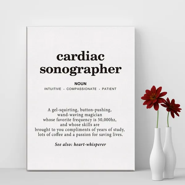 Multicolor_Cardiac_Sonographer_Definition_Print_Canvas_Wall_Art_Clinic_Office_Decor_Modern_Echocardiographer_Painting_12_x_16_Canvas_Poster_Framed_Ready_to_Hang_Artwork_Gift