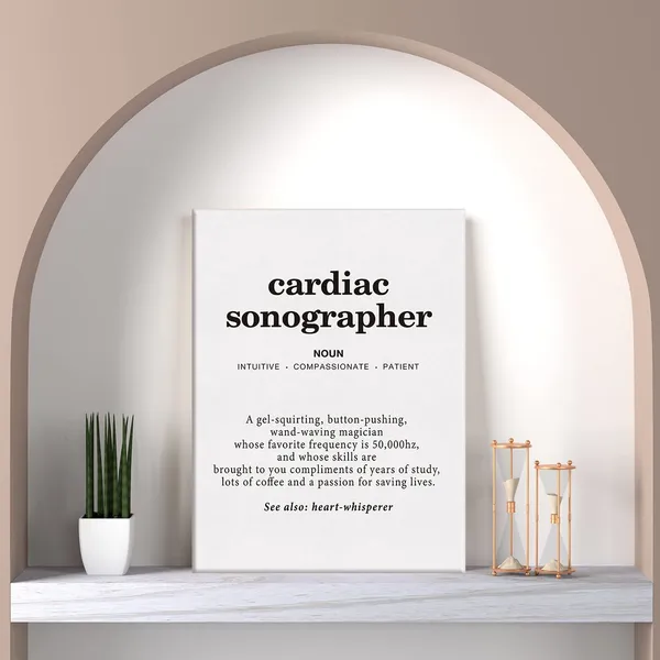 Multicolor_Cardiac_Sonographer_Definition_Print_Canvas_Wall_Art_Clinic_Office_Decor_Modern_Echocardiographer_Painting_12_x_16_Canvas_Poster_Framed_Ready_to_Hang_Artwork_Gift