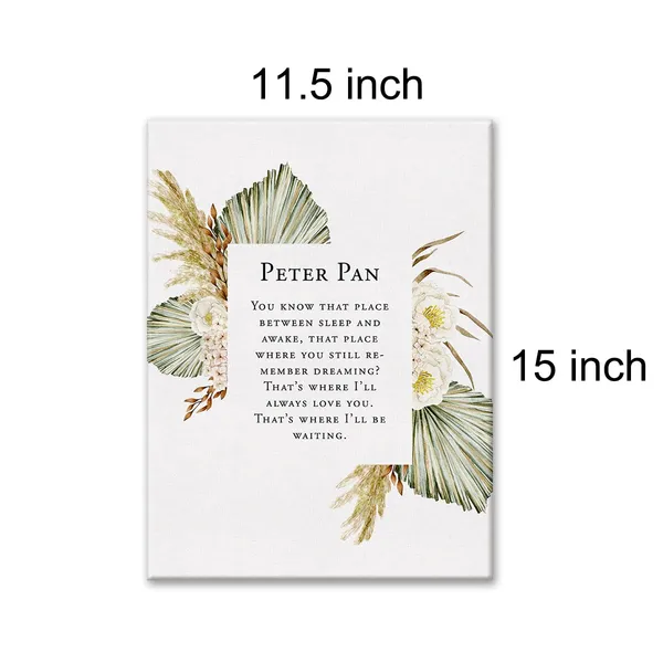 Multicolor_Peter_Pan_Quote_Flowers_Print_Canvas_Wall_Art_Home_Decor_You_Know_That_Place_Between_Sleep_and_Awake_Painting_12_x_16_Canvas_Poster_Framed_Ready_to_Hang