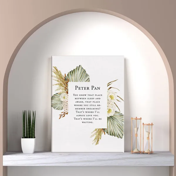 Multicolor_Peter_Pan_Quote_Flowers_Print_Canvas_Wall_Art_Home_Decor_You_Know_That_Place_Between_Sleep_and_Awake_Painting_12_x_16_Canvas_Poster_Framed_Ready_to_Hang