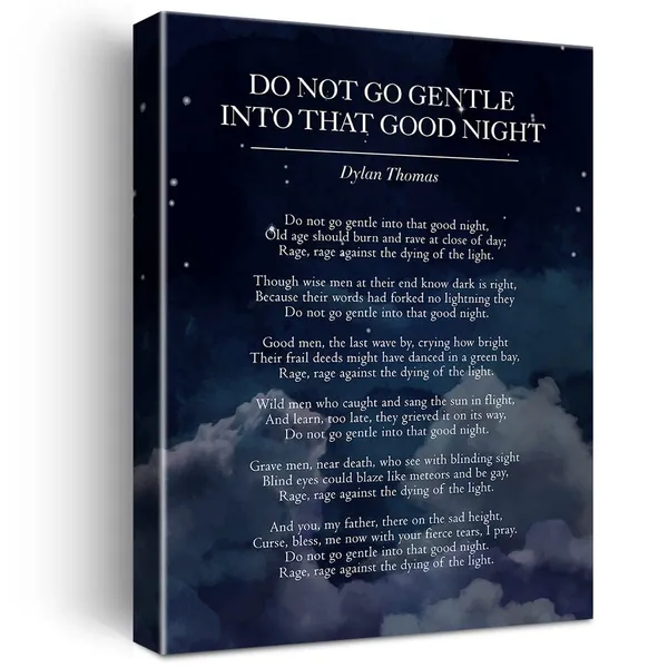 Multicolor_Do_Not_Go_Gentle_into_That_Good_Night_Print_Canvas_Wall_Art_Home_Decor_Classic_Literature_Poem_Painting_12_x_16_Canvas_Poster_Framed_Ready_to_Hang