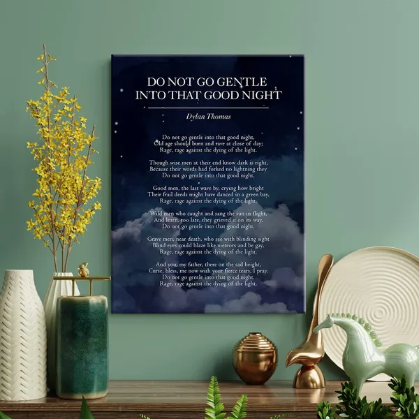 Multicolor_Do_Not_Go_Gentle_into_That_Good_Night_Print_Canvas_Wall_Art_Home_Decor_Classic_Literature_Poem_Painting_12_x_16_Canvas_Poster_Framed_Ready_to_Hang