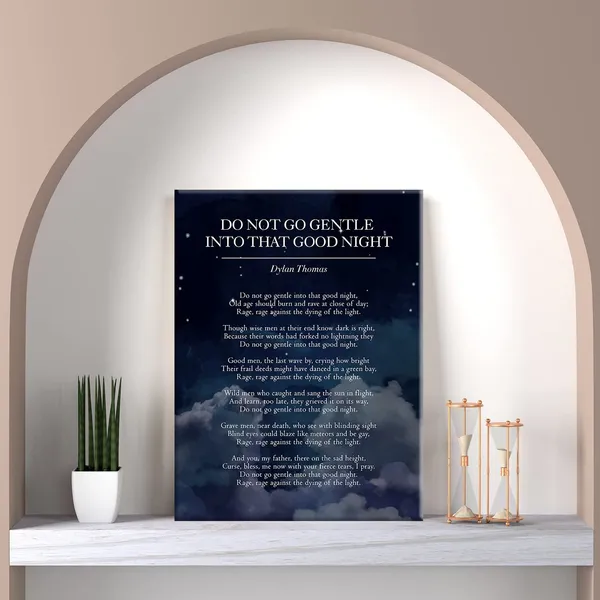 Multicolor_Do_Not_Go_Gentle_into_That_Good_Night_Print_Canvas_Wall_Art_Home_Decor_Classic_Literature_Poem_Painting_12_x_16_Canvas_Poster_Framed_Ready_to_Hang