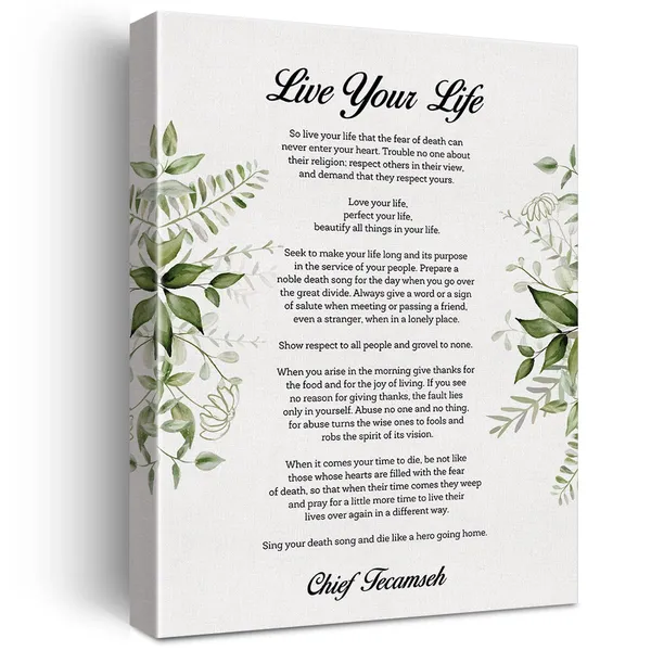 Multicolor_Inspirational_Live_Your_Life_Poem_Print_Canvas_Wall_Art_Home_Office_Decor_Motivational_Poetry_Painting_12x15_Canvas_Poster_Framed_Ready_to_Hang