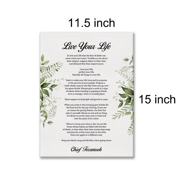 Multicolor_Inspirational_Live_Your_Life_Poem_Print_Canvas_Wall_Art_Home_Office_Decor_Motivational_Poetry_Painting_12x15_Canvas_Poster_Framed_Ready_to_Hang