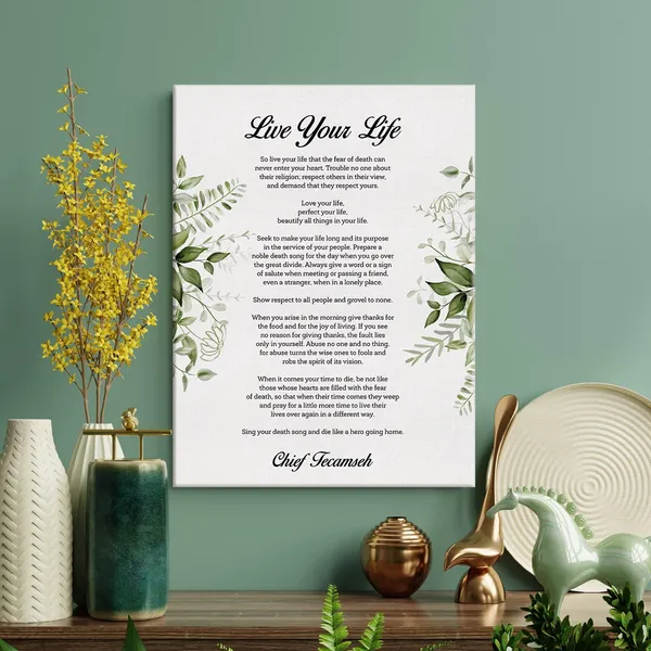Multicolor_Inspirational_Live_Your_Life_Poem_Print_Canvas_Wall_Art_Home_Office_Decor_Motivational_Poetry_Painting_12x15_Canvas_Poster_Framed_Ready_to_Hang