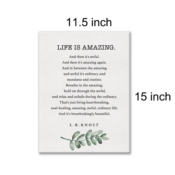 Multicolor_Inspirational_Life_is_Amazing_and_Then_It's_Awful_Poem_Print_Canvas_Wall_Art_Home_Decor_Painting_12x15_Canvas_Poster_Framed_Ready_to_Hang
